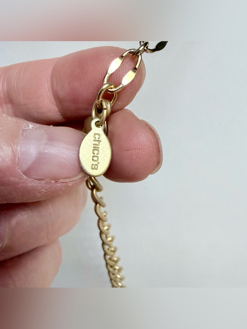 Chico's Double Strand Coin Charm Necklace - Picture 4 of 4